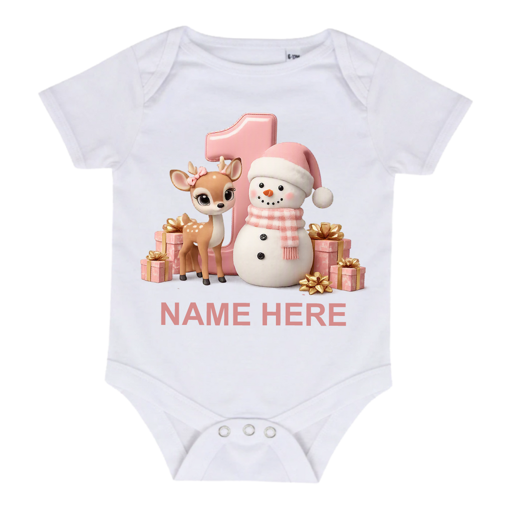 First Christmas Snowman & Reindeer Baby Grow