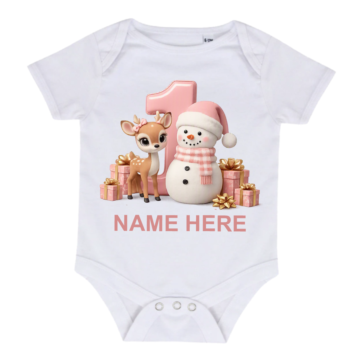 First Christmas Snowman & Reindeer Baby Grow