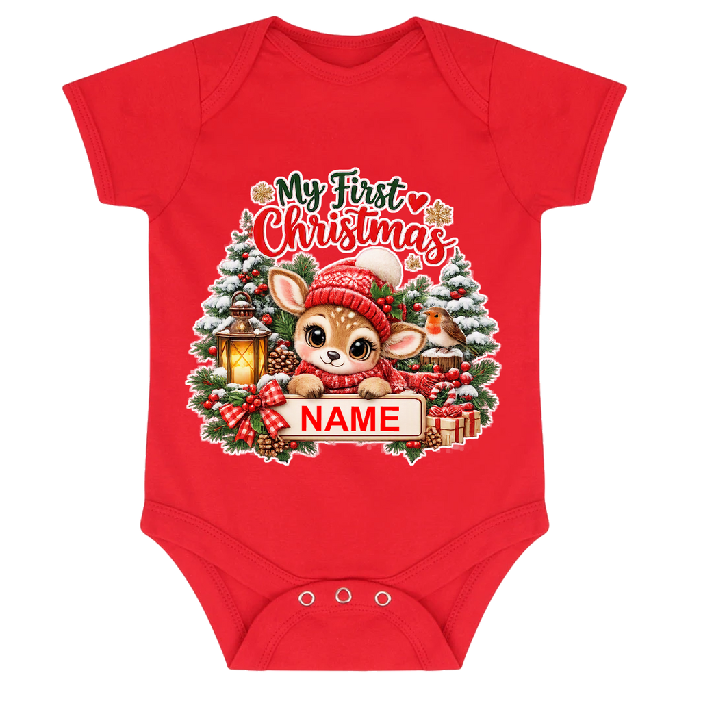 Festive Baby Deer Baby grow