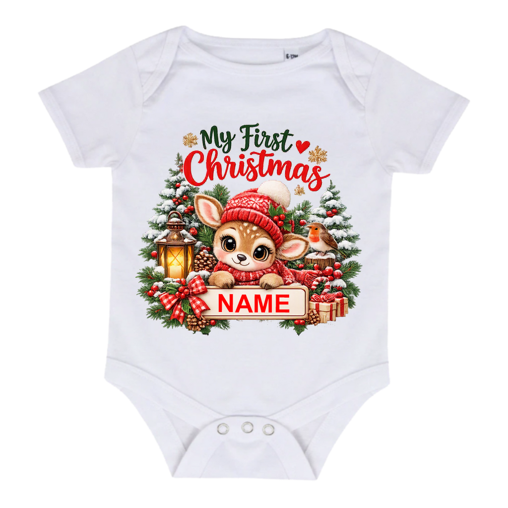 Festive Baby Deer Baby grow