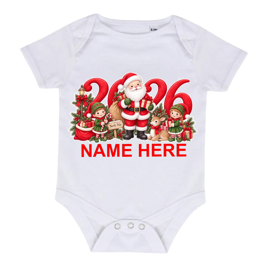 Santa & Elves 2026 Baby Grow