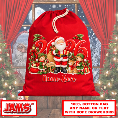 Santa 2026 Bag – Rope Drawstring