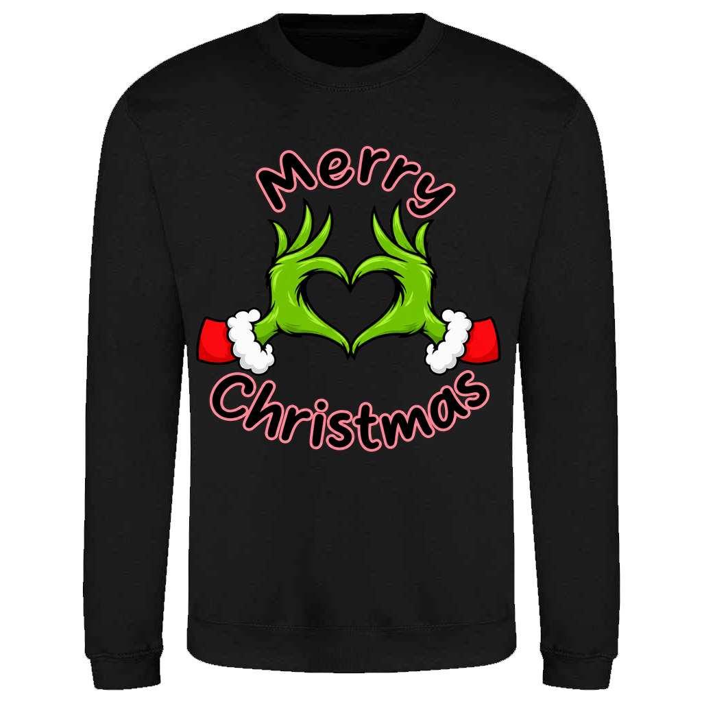 Merry Christmas Heart Hands Sweatshirt
