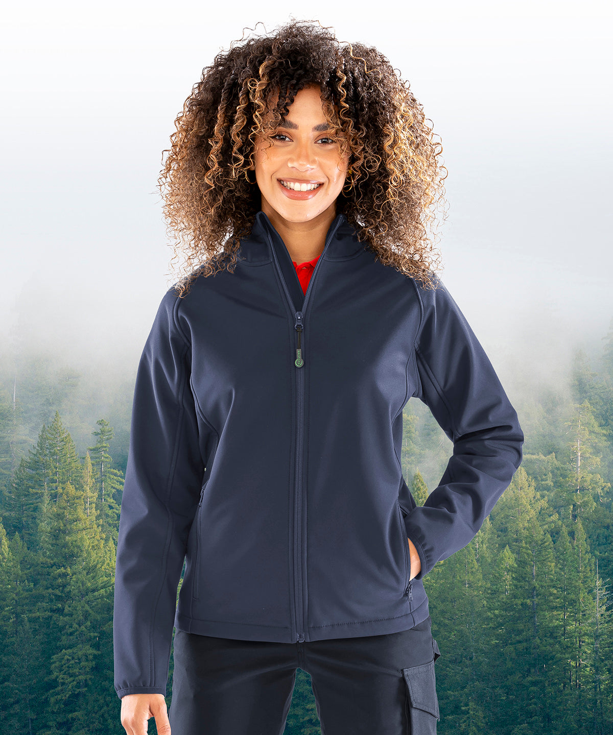 Women’s recycled 3-layer printable hooded softshell