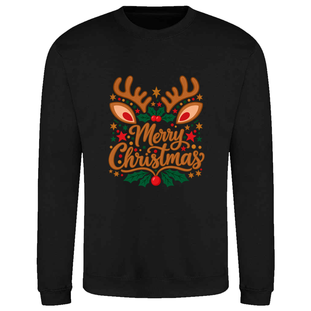 Merry Christmas Reindeer Antlers Sweatshirt