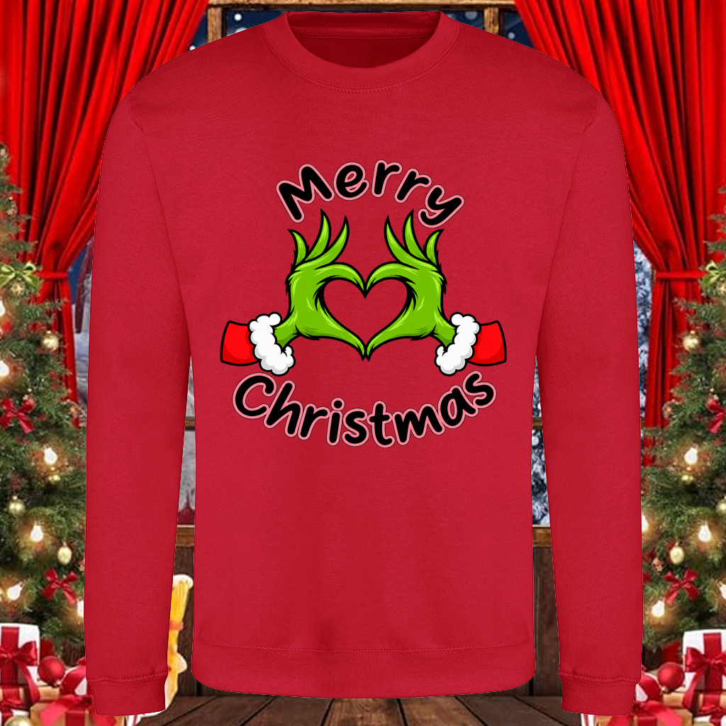 Merry Christmas Heart Hands Sweatshirt